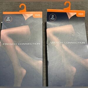 French Connection Black & Nude Nylons x4 xs/s